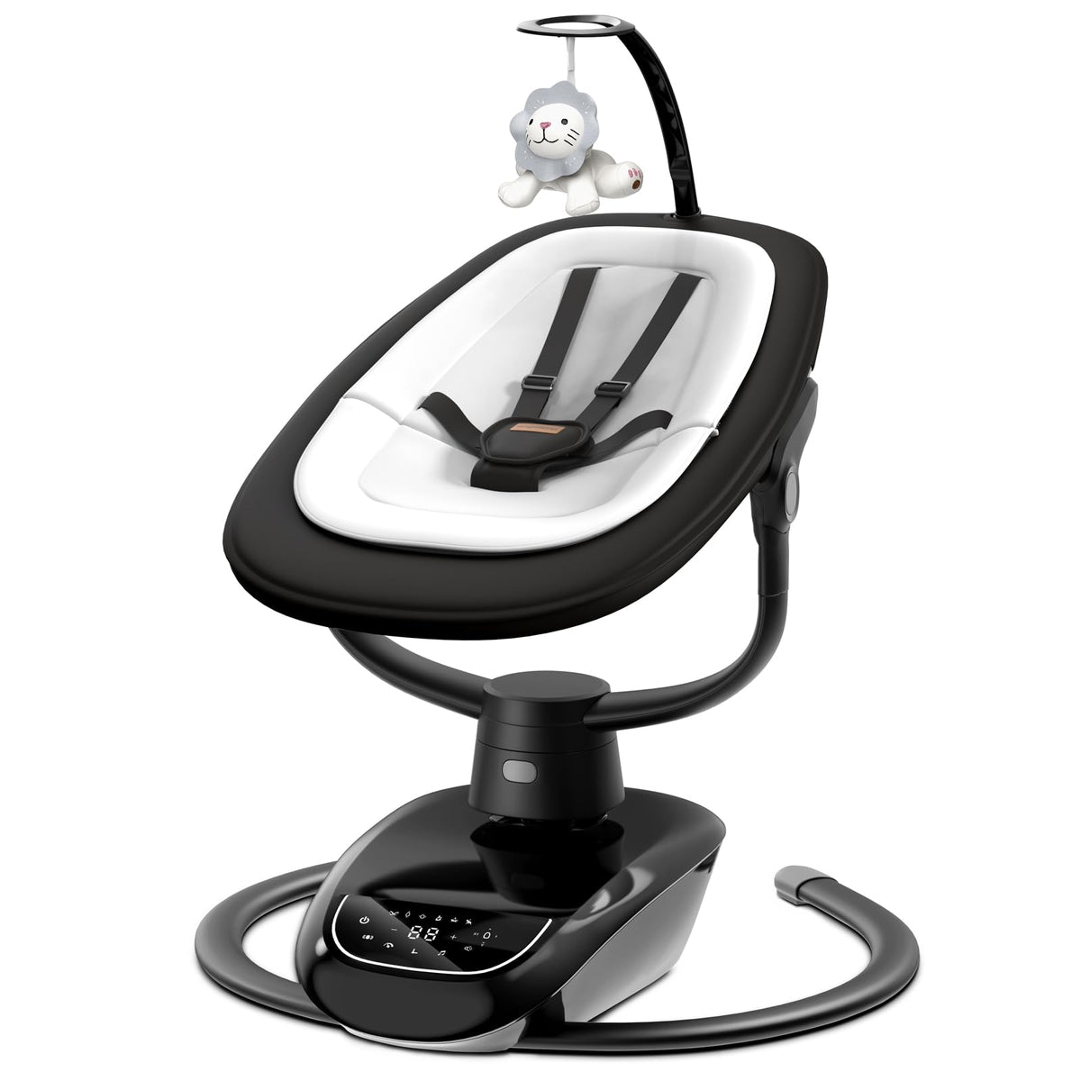 Angelbliss baby swing front view with 3D motion options for soothing rhythms.