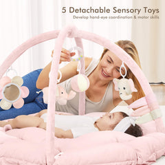 ANGELBLISS detachable sensory toys engage sight and sound.
