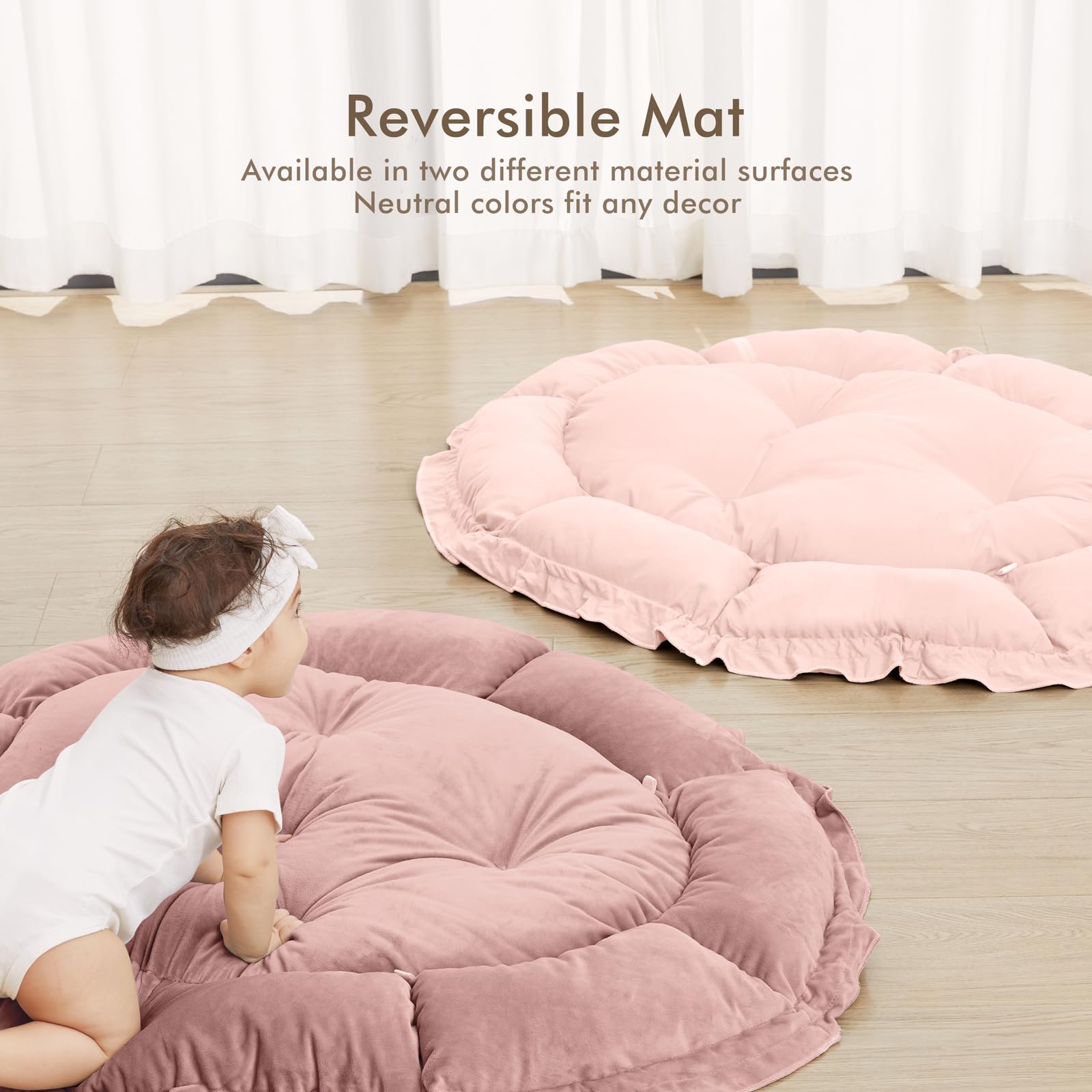 ANGELBLISS five-mode setup transitions from gym to pit to playpen as baby grows.