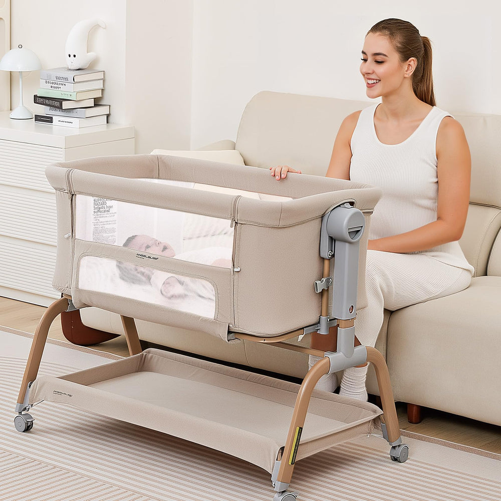 ANGELBLISS quick-fold design with wheels and under-bed storage for easy moves.
