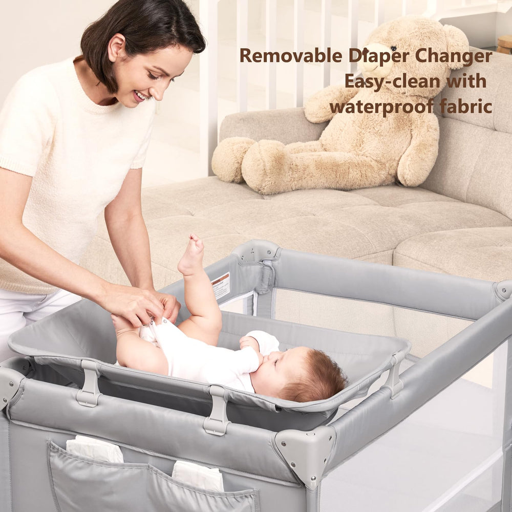 ANGELBLISS removable diaper changer with wipe-clean fabric for quick cleanup.