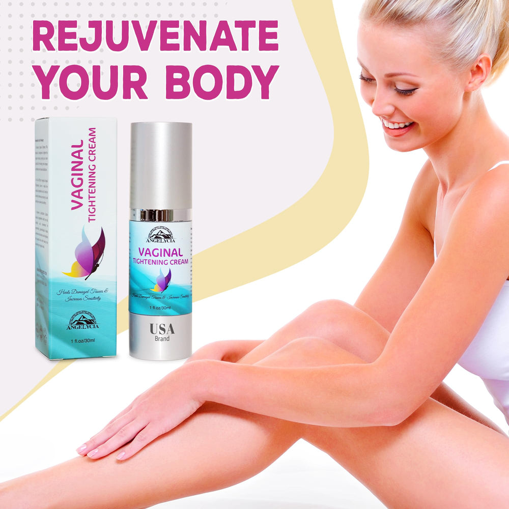 ANGELYCIA packaging on shelf under soft lighting for premium feminine wellness.
