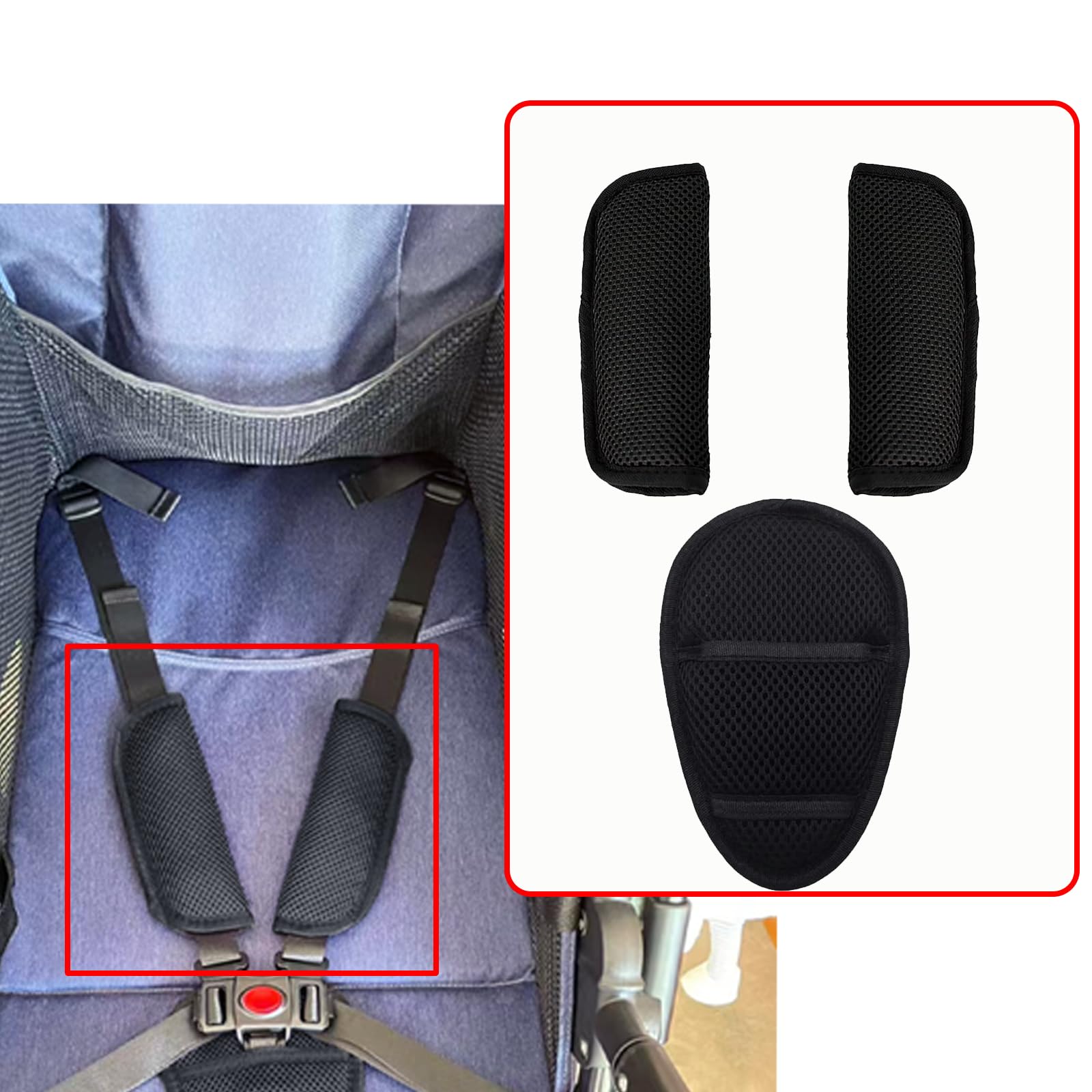 Anglepingping baby strap shoulder pad made from breathable cotton for comfort