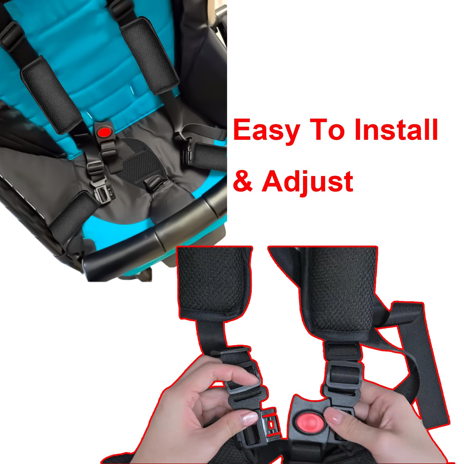 Anglepingping buckle between legs ensures stable seat position.