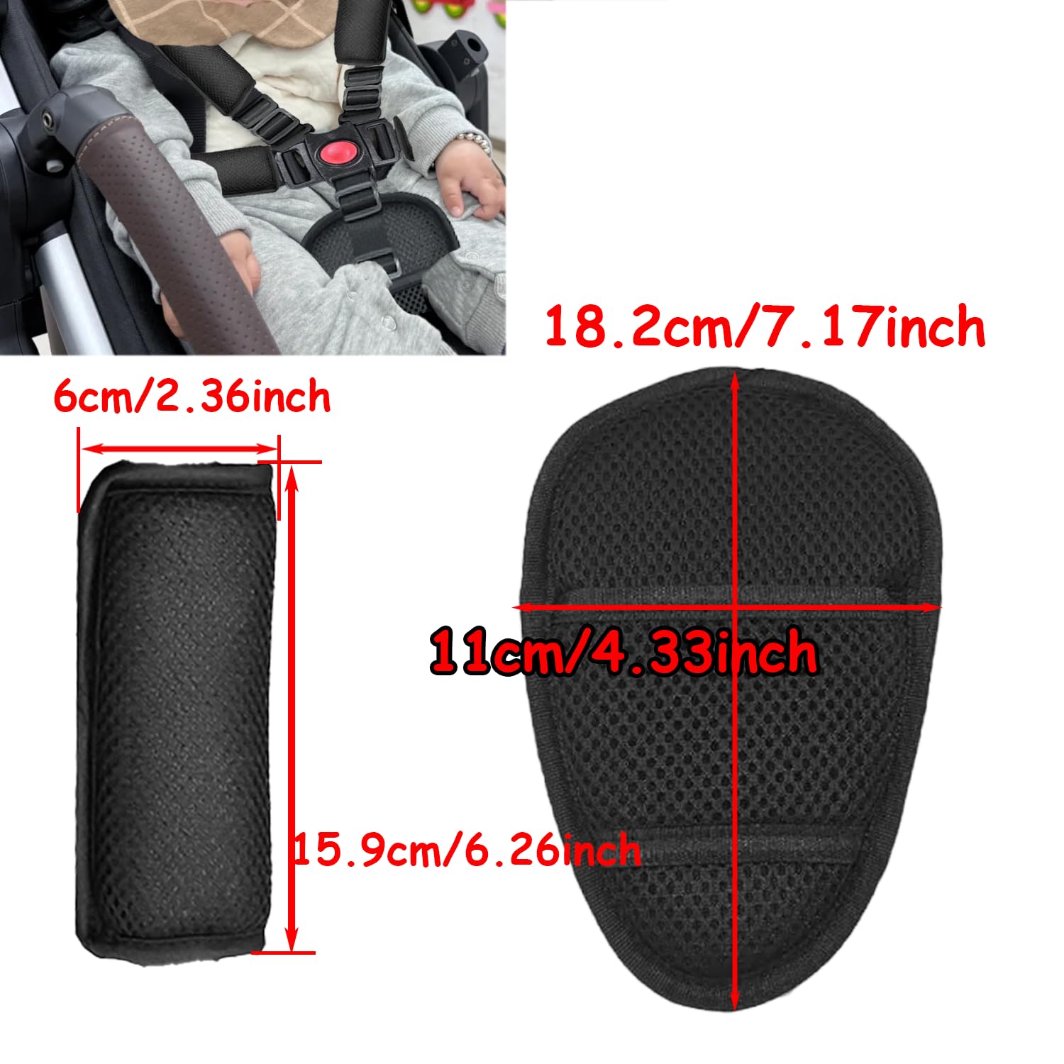 Anglepingping harness shoulder pads add comfort during long rides.