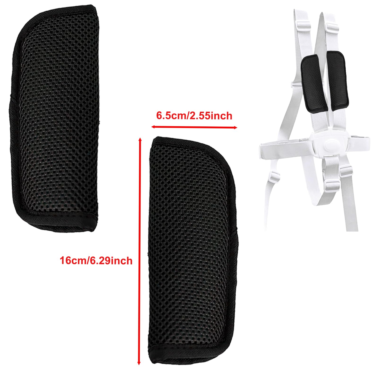 Anglepingping seat neck strap covers fit universal belts with soft padding