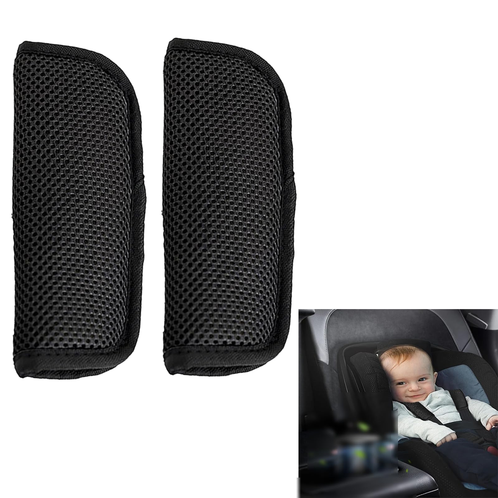 Anglepingping two-pack car seat strap covers provide breathable comfort on rides