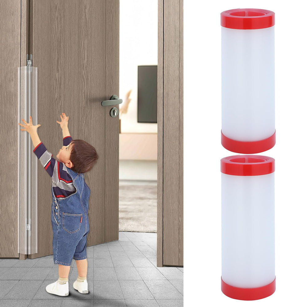 Angloria door pinch guard covers hinge side for safer children's fingers.