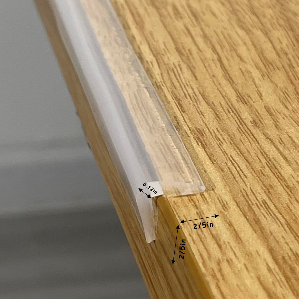 Angloria clear corner guards blend with wood and paint for discreet protection.