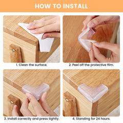 Angloria corner protectors mounted on furniture provide durable edge protection
