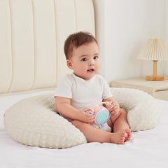 ANHEBEIBEI nursing pillow in ergonomic feeding position for mom and baby