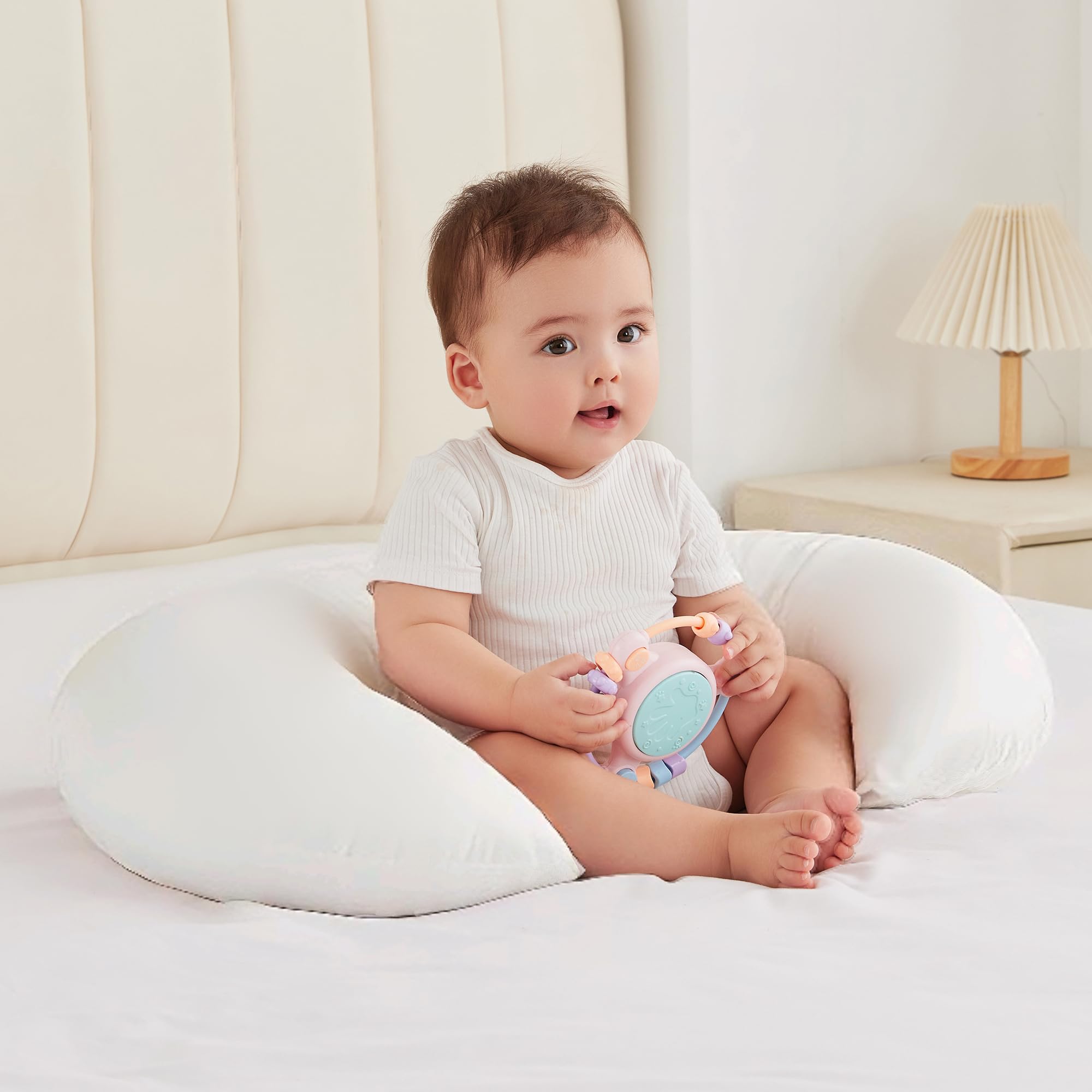 ANHEBEIBEI nursing pillow front view showing ergonomic feeding support.