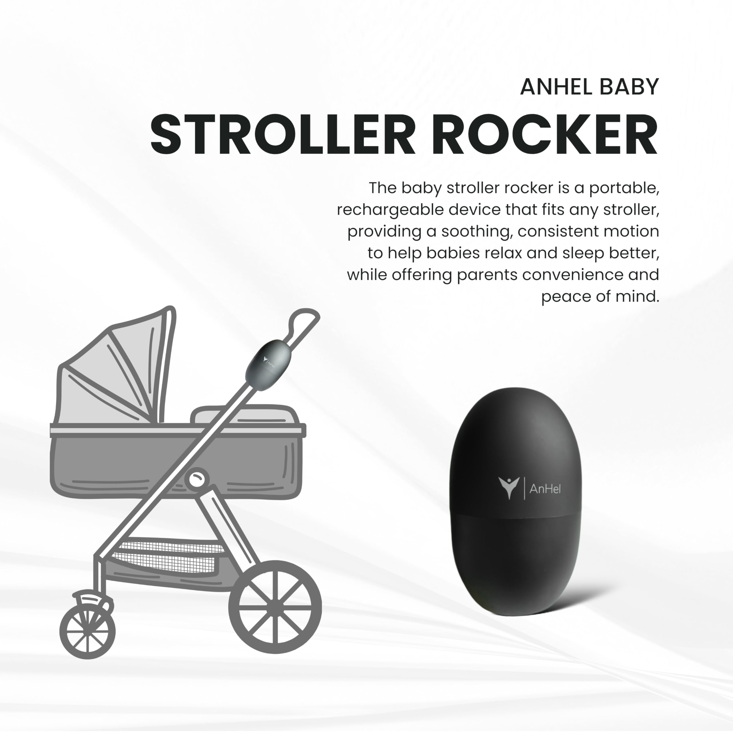 ANHEL rocker five-speed levels allow tailored motion for calm, settled naps.