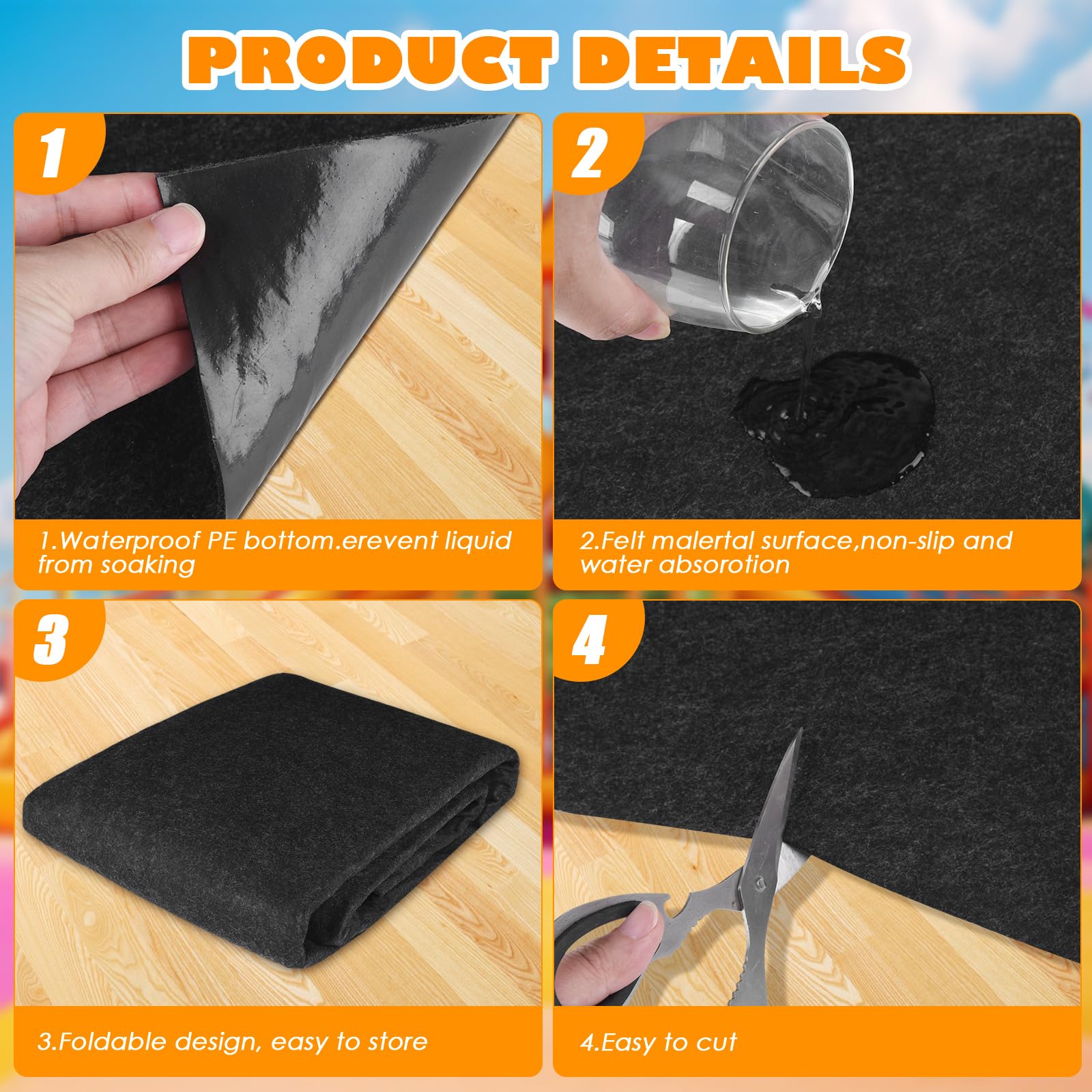 Anicuta playmat with non-slip bottom PVC stays steady on varied grounds.