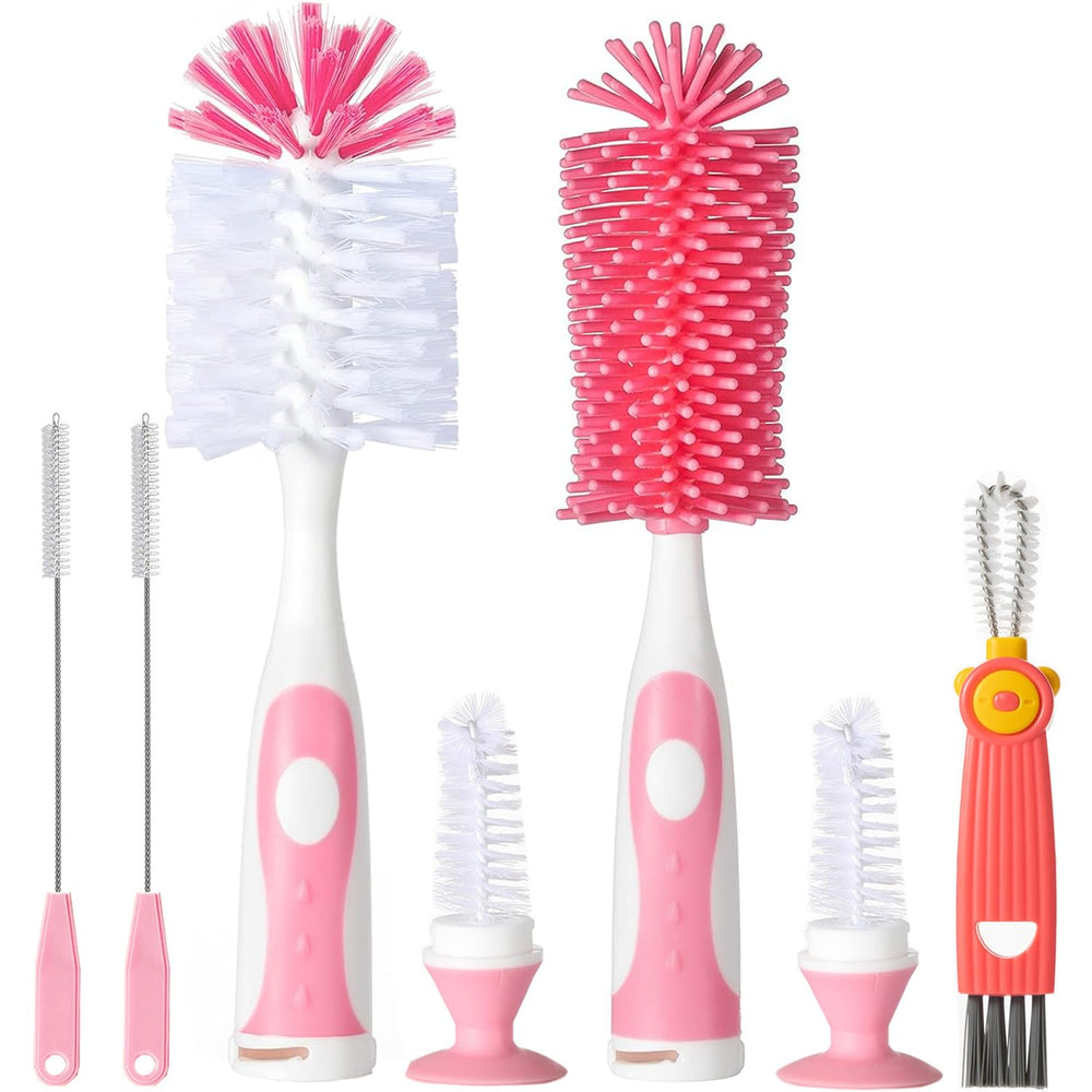 Anivona 5-in-1 bottle cleaner set in pink for easy everyday cleaning.