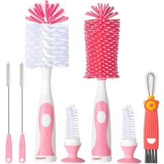 Anivona 5-in-1 bottle cleaner set in pink for easy everyday cleaning.