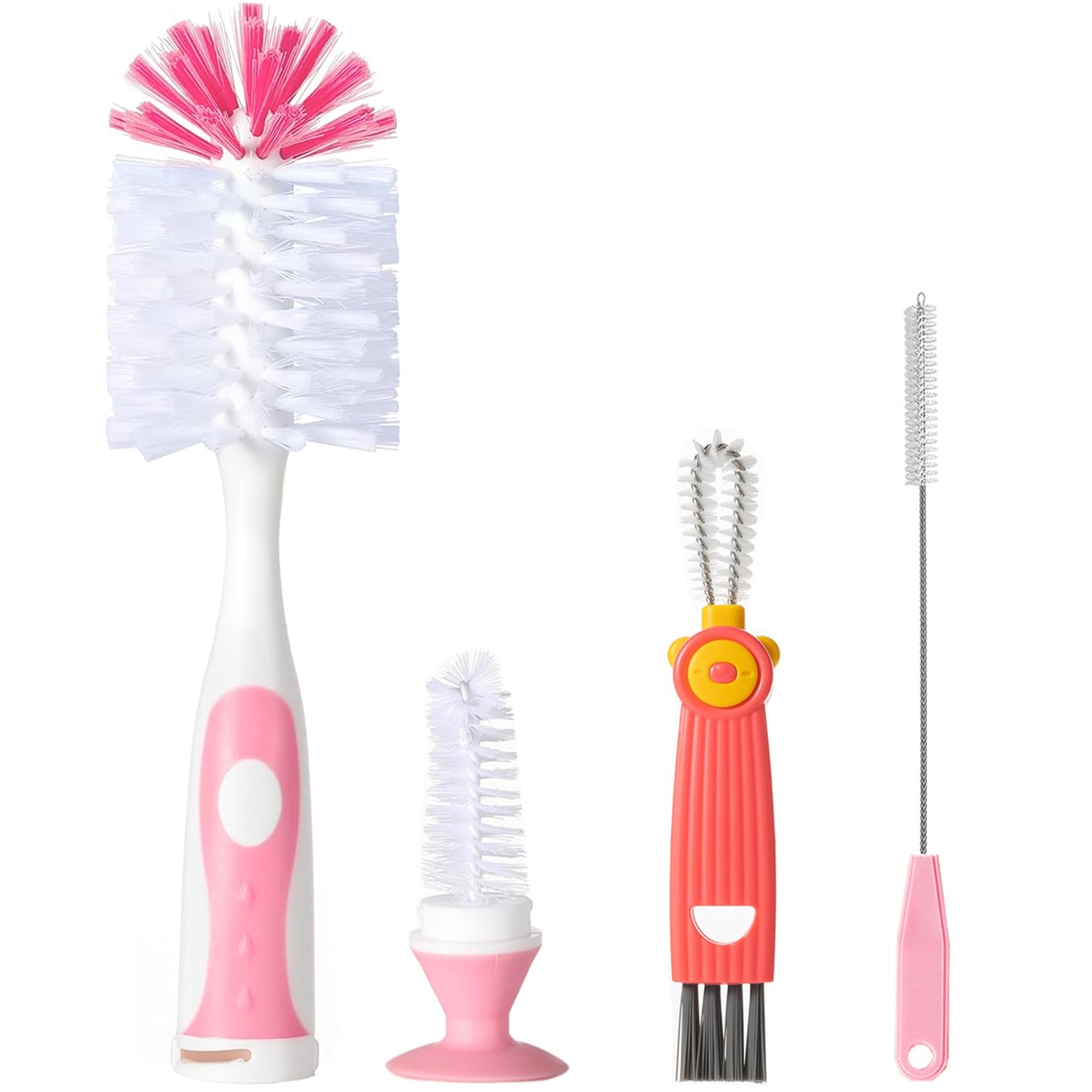Anivona 3-in-1 bottle brush with soft nylon bristles for safe bottle cleaning