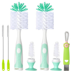Anivona baby bottle brush set with stand for easy, thorough bottle cleaning.