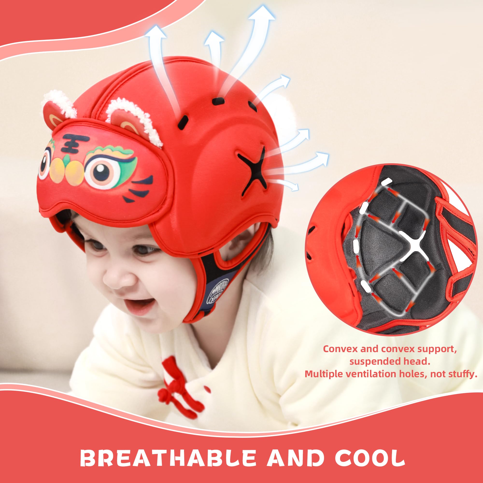 AnjeeIOT helmet with adjustable strap for growing babies and comfy wear