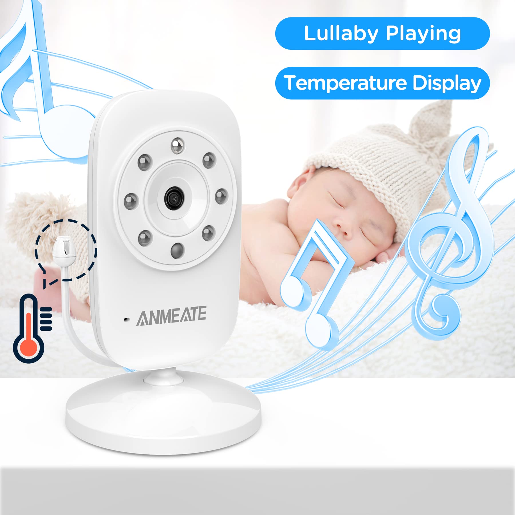 ANMEATE two-way talk enables soothing exchanges from parent to baby