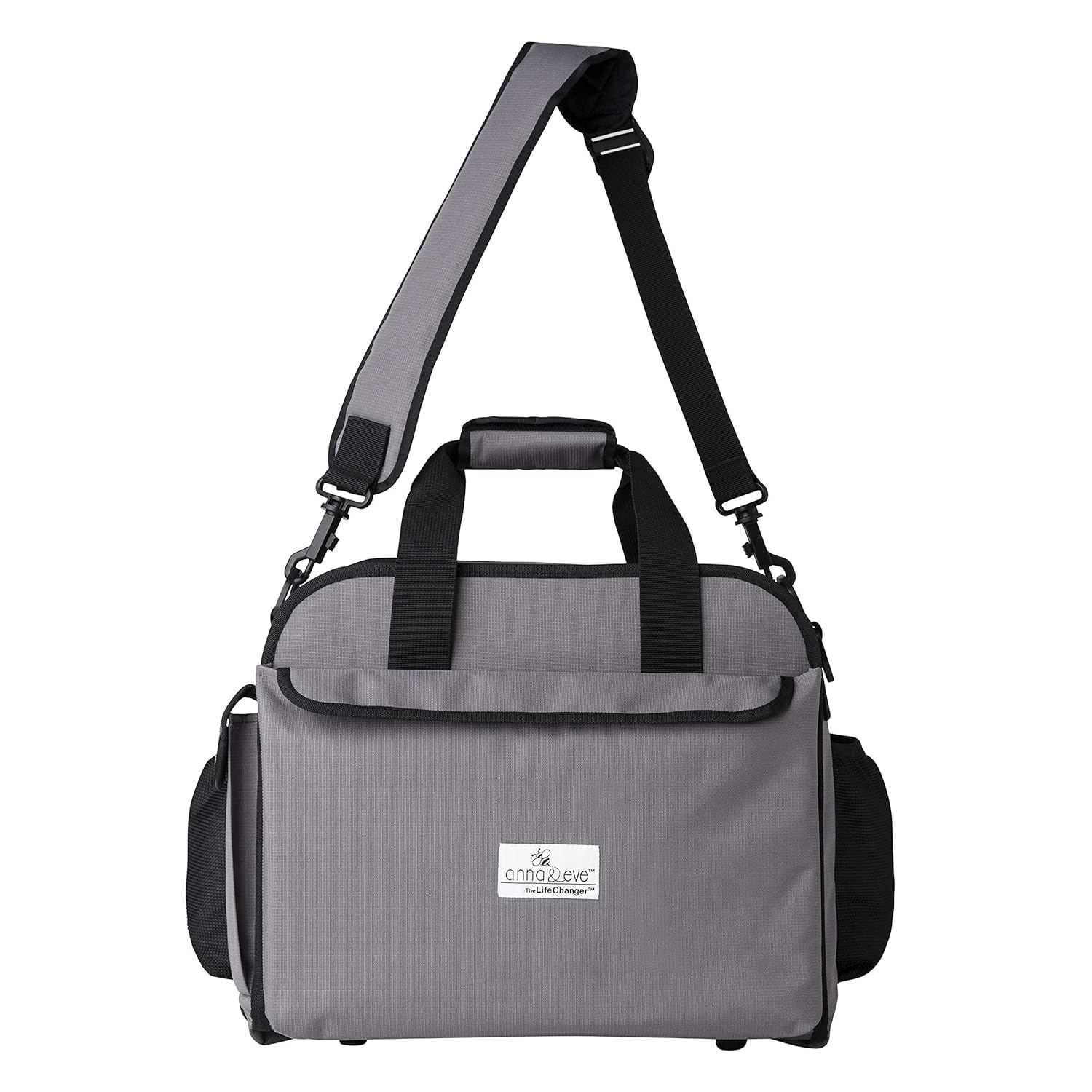 Anna and Eve LifeChanger accessible diaper pockets keep supplies within reach.