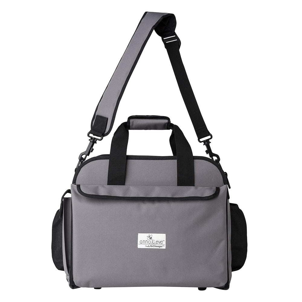 Anna and Eve LifeChanger accessible diaper pockets keep supplies within reach.