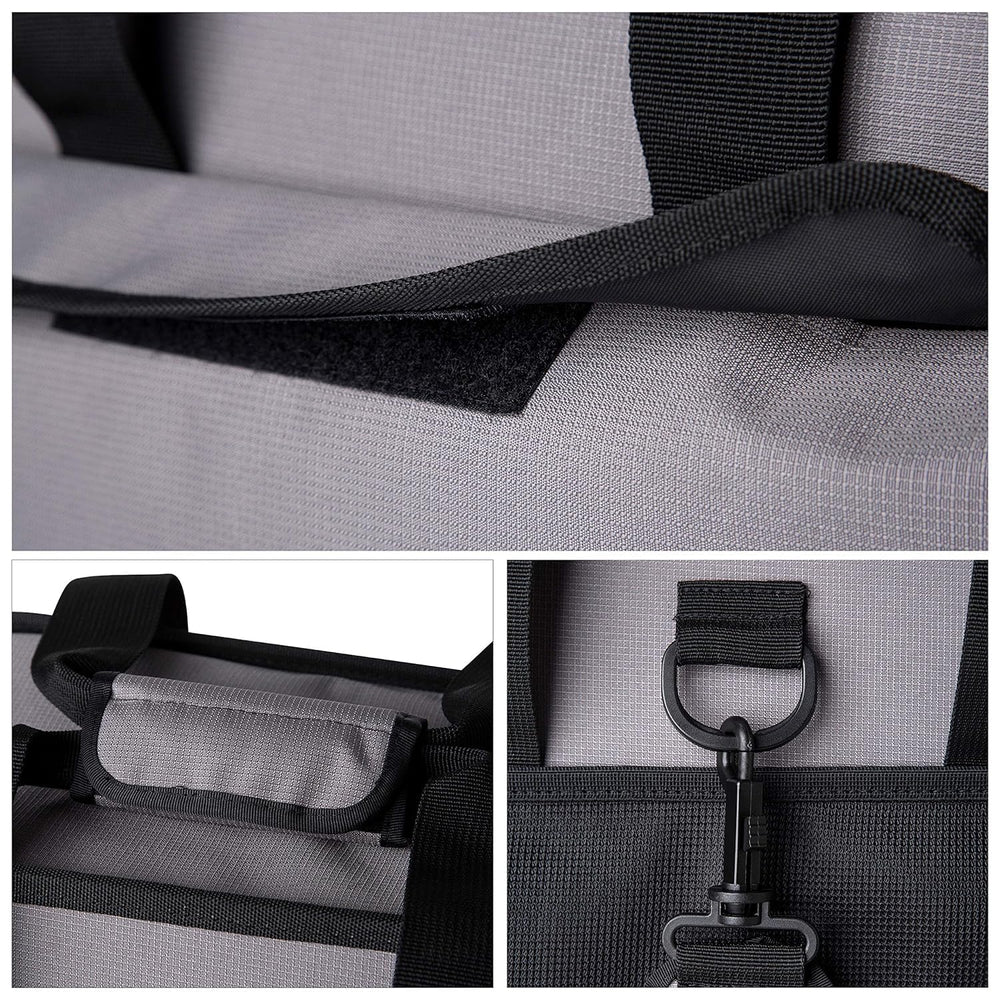 Anna and Eve LifeChanger stroller attachment system secures the bag on the move.