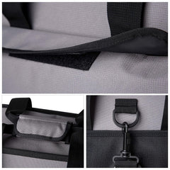 Anna and Eve LifeChanger stroller attachment system secures the bag on the move.