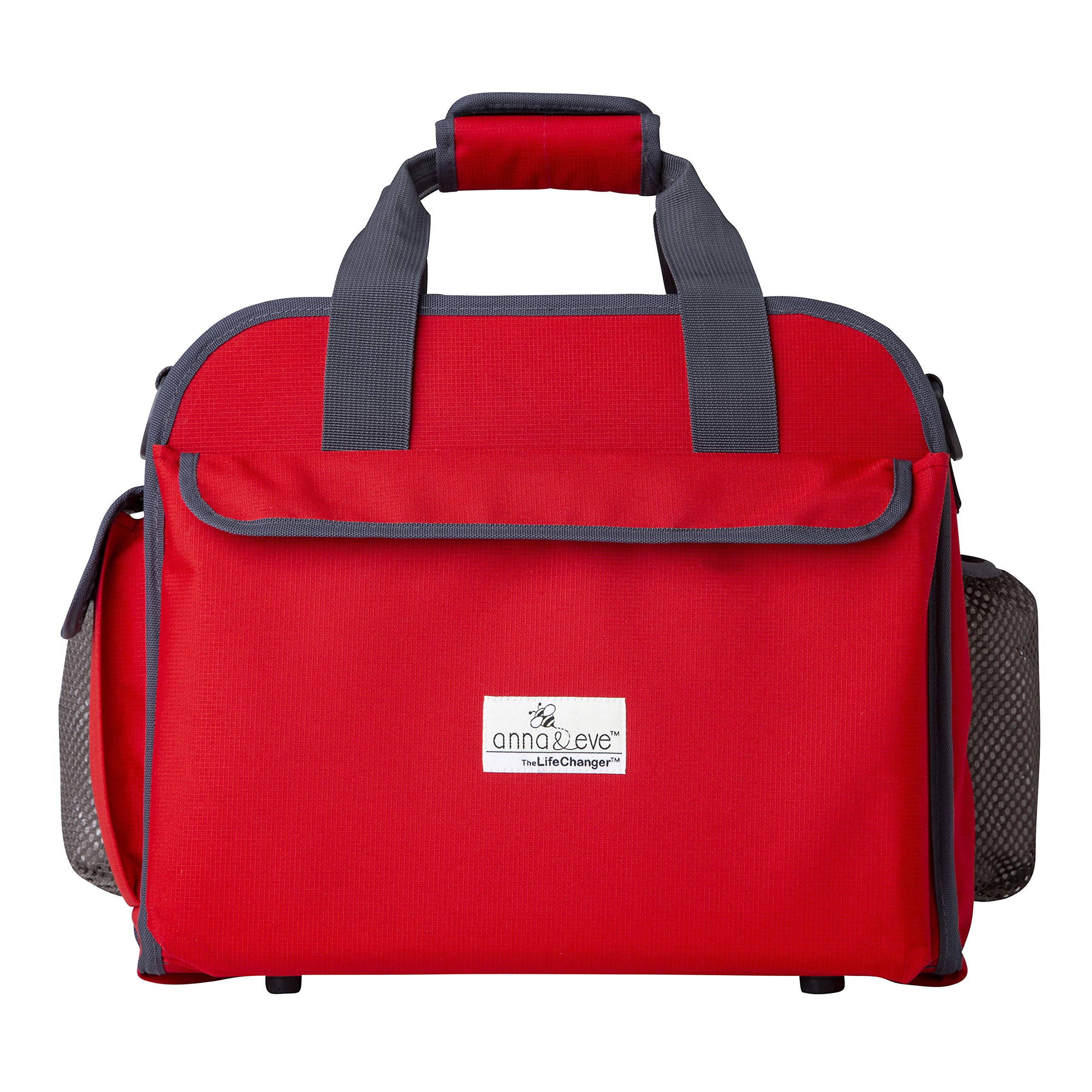 Anna & Eve Diaper Bag with Changing Station offers a quick, mess-free changing surface on the go.