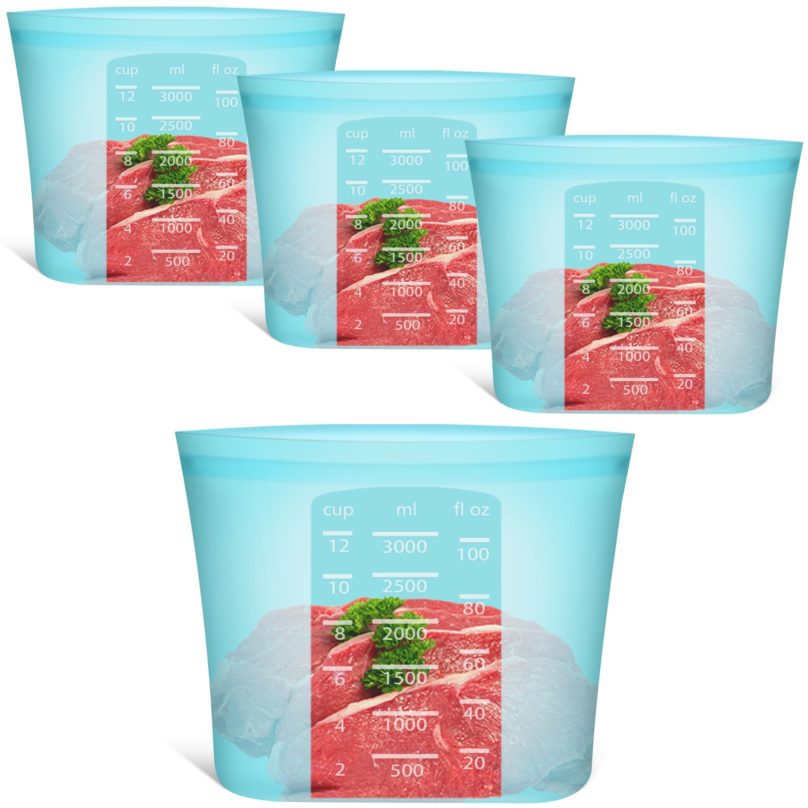 Annaklin extra-large silicone bags stand-up front view showing ample capacity for bulky items.