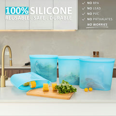 Annaklin silicone bags zip-lock close-up highlighting secure seal for storage.