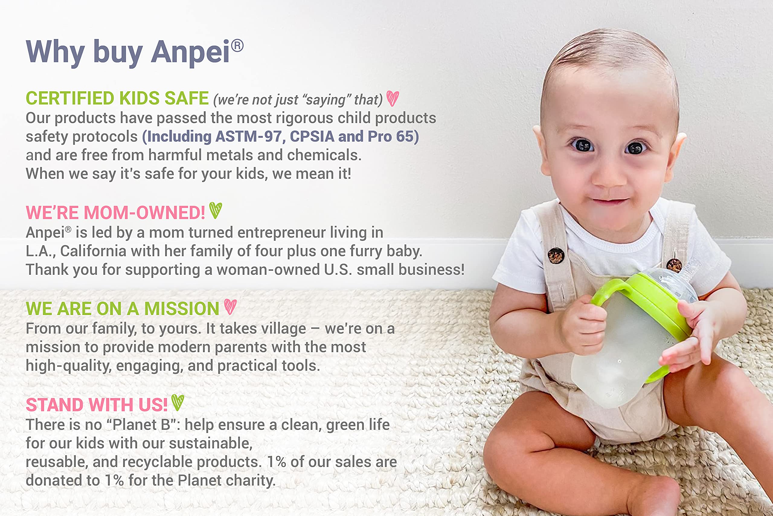 ANPEI BPA-free silicone components for safe everyday use