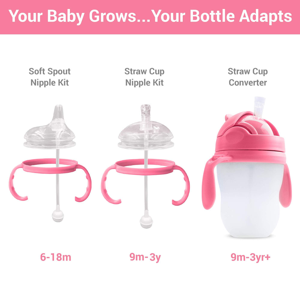 ANPEI straw transition kit for 8oz bottle with weighted straw, spill-free drinking