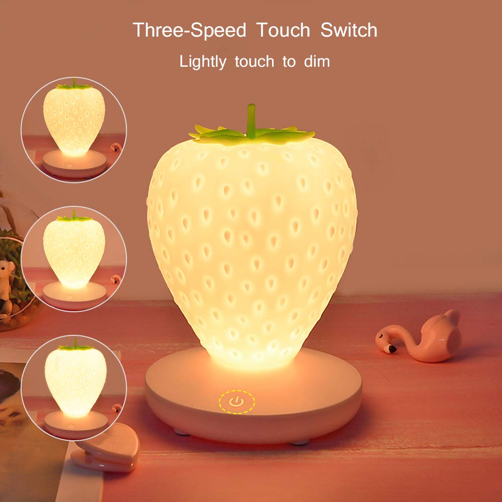 ANQIA strawberry night light USB-charging for desks and nightstands