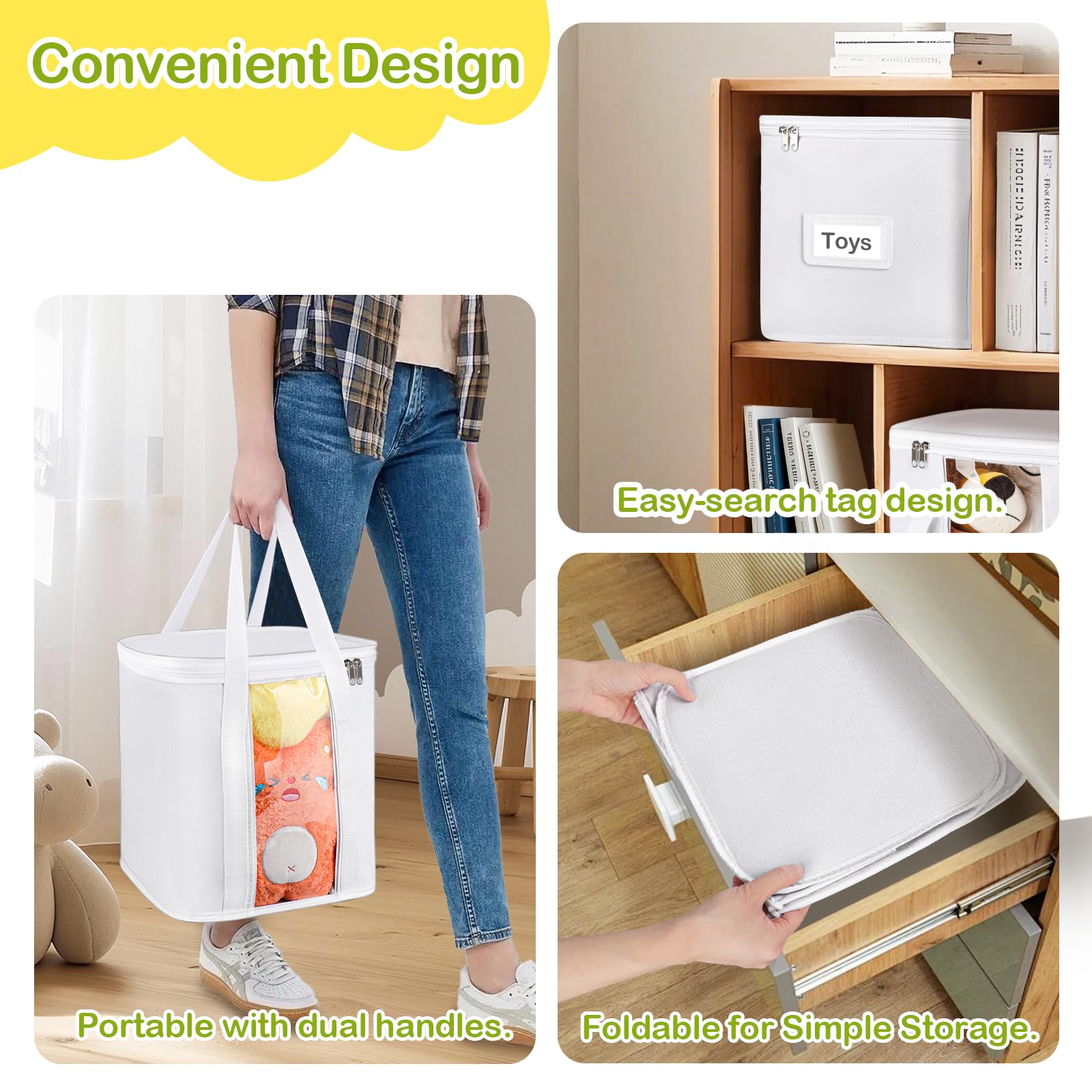 ANROYE durable 900D fabric bin with sturdy handles.