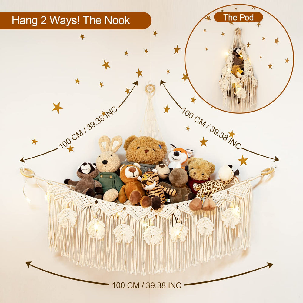 ANROYE macrame corner wall-hanging transforms a corner into a tidy display