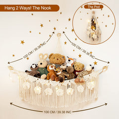 ANROYE macrame corner wall-hanging transforms a corner into a tidy display