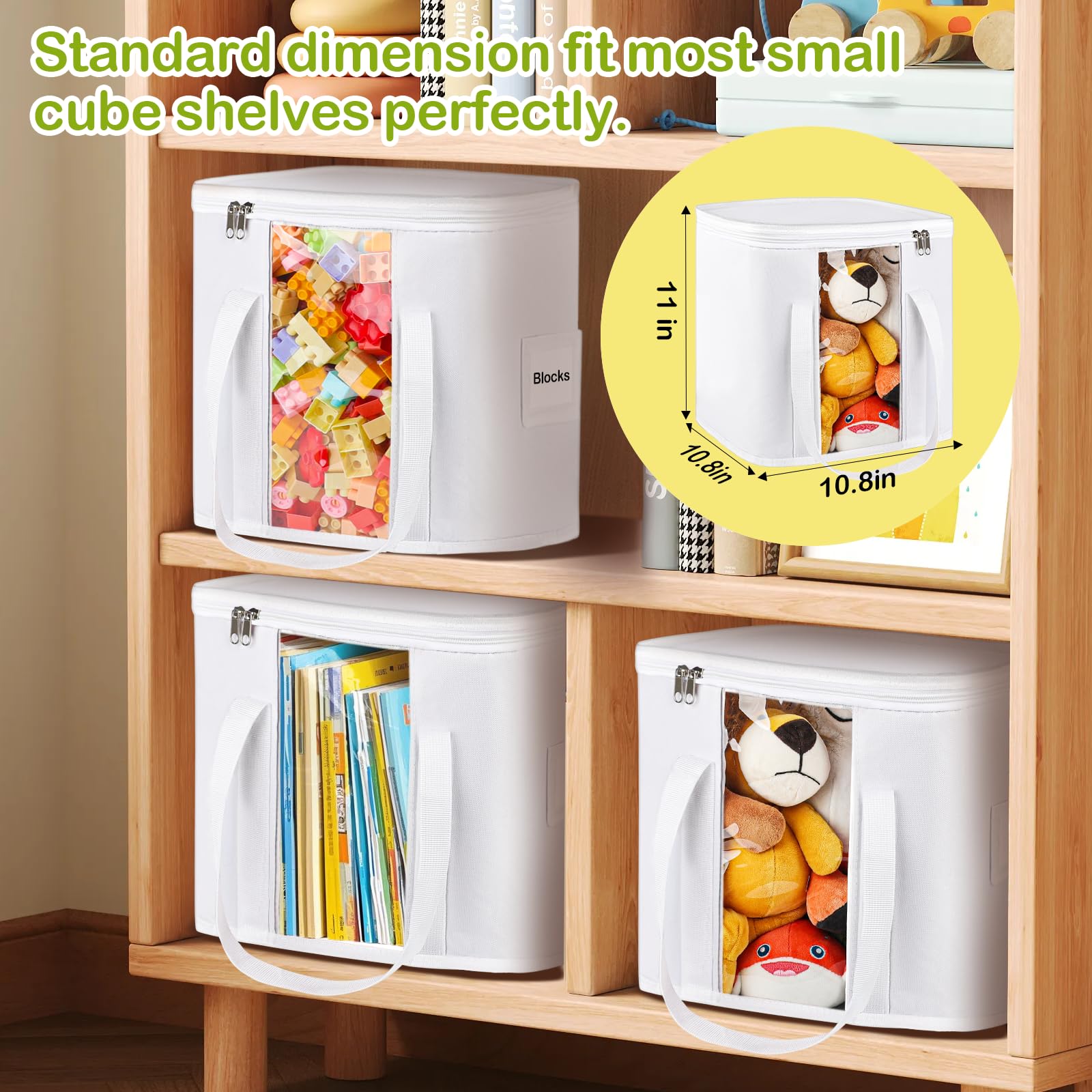ANROYE cube bin with zipper lid and foldable design for easy setup.