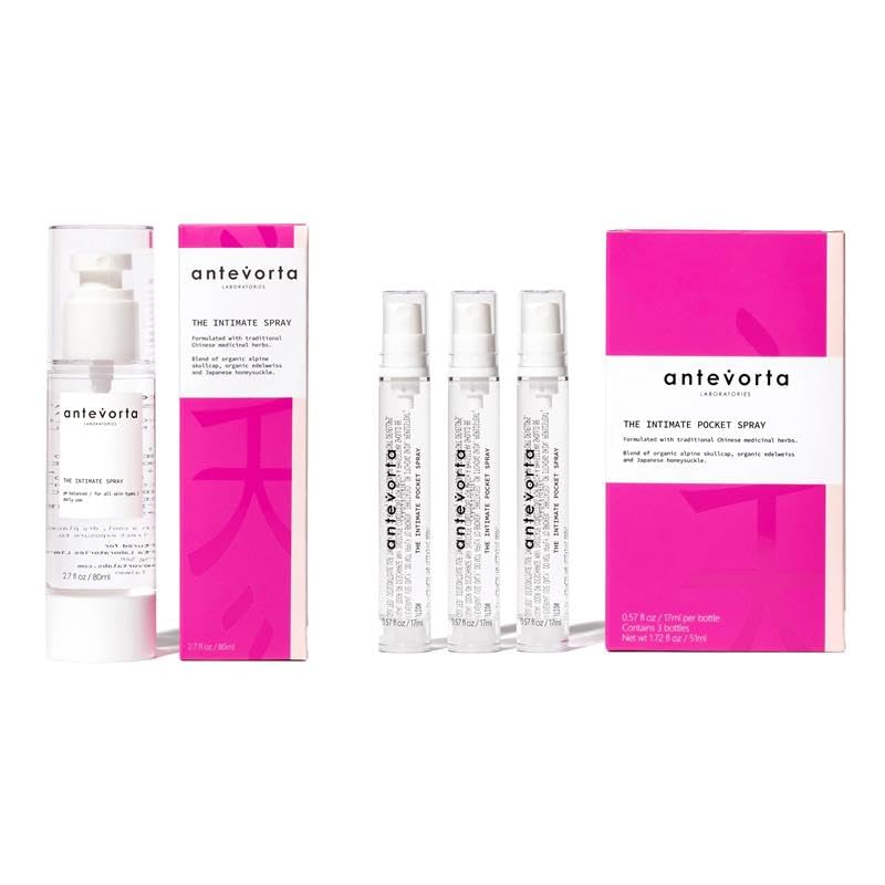 Antevorta feminine spray bundle travel size for on-the-go moisture and refreshed comfort.