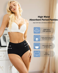 Anthuth Period Underwear back view in black, full coverage to prevent leaks.