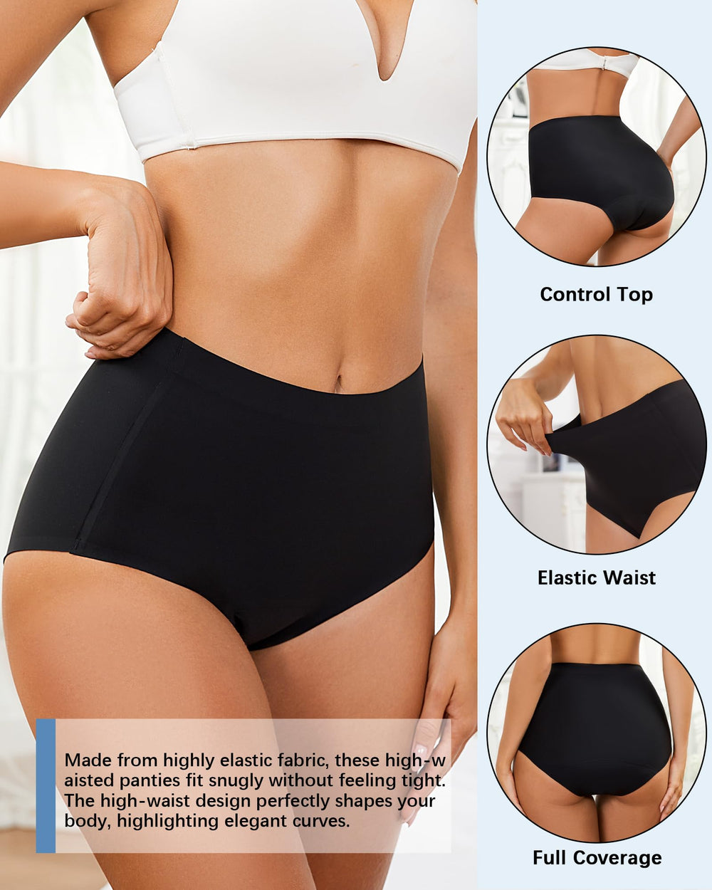 Anthuth women's period underwear mesh panel detail emphasizes breathable ventilation for all-day comfort.