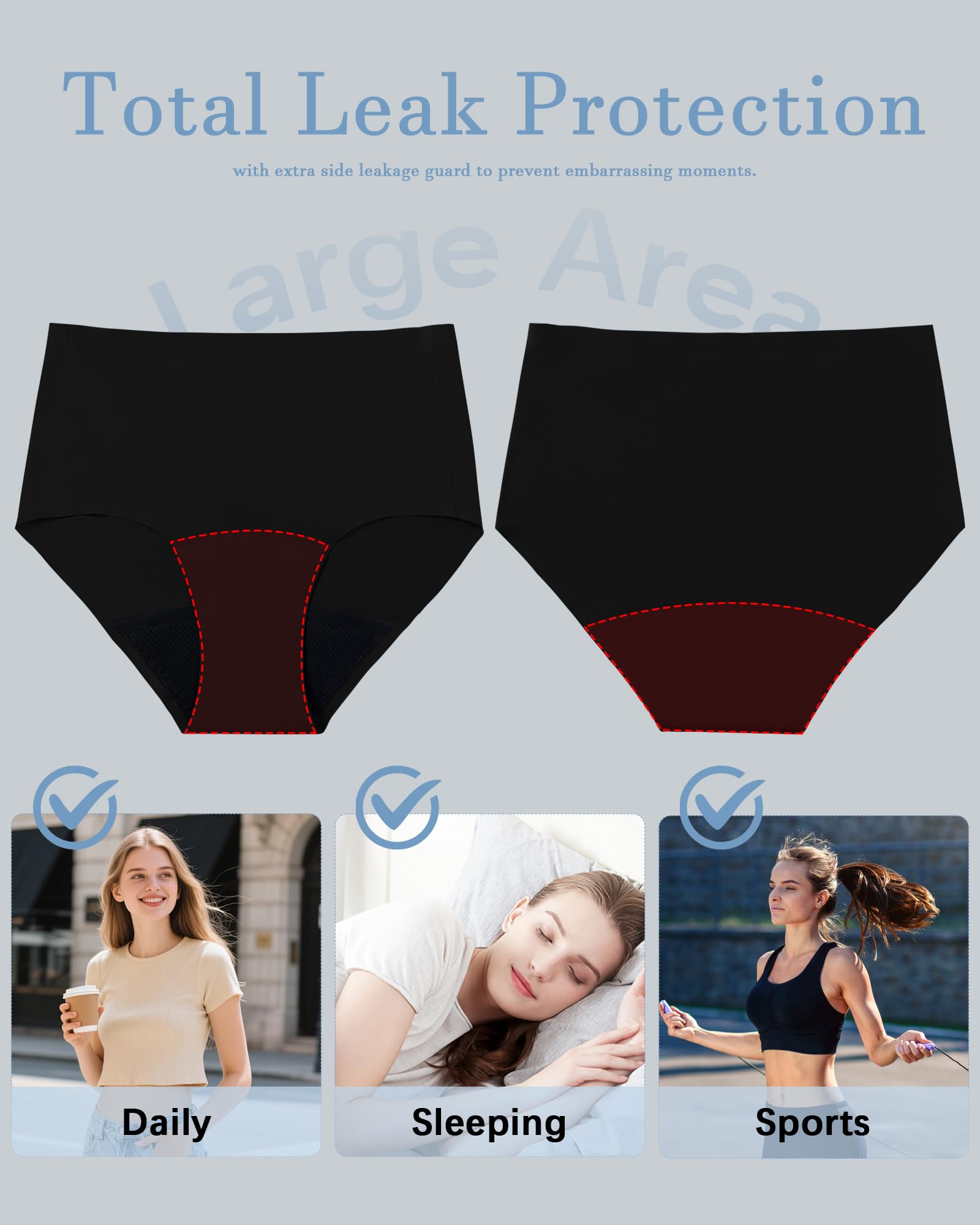 Anthuth women's period underwear night protection helps overnight confidence and leak prevention.