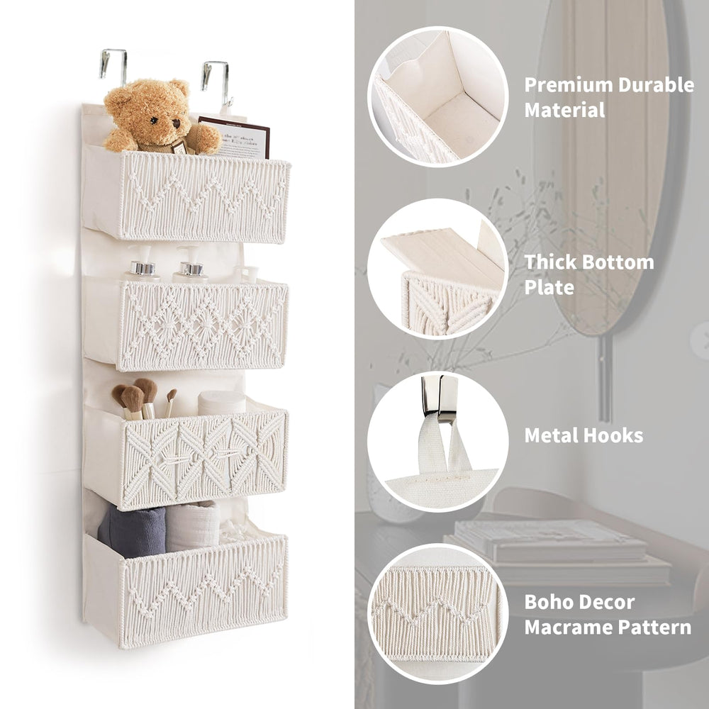 ANTIS'S HOME boho decor adds charm while storing diapers and toys behind the door
