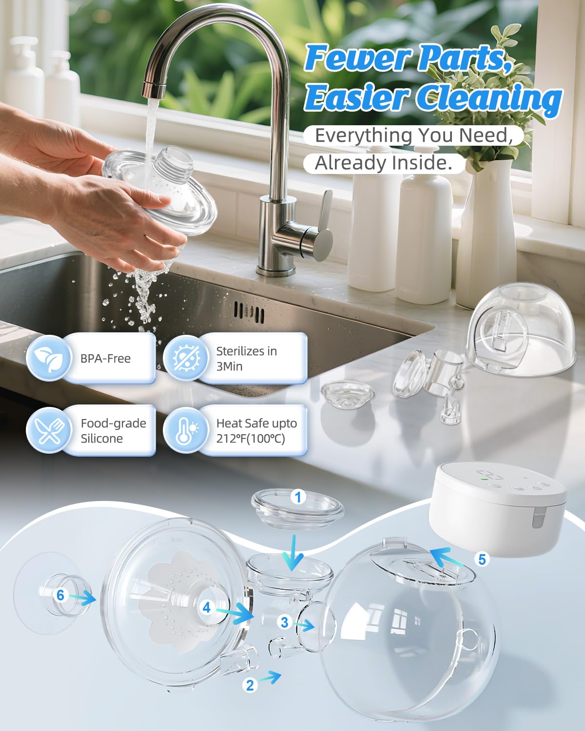 ANWike hands-free breast pump suitable for travel