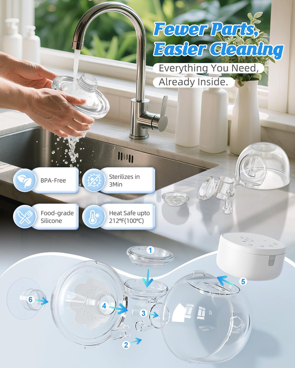 ANWike hands-free breast pump suitable for travel