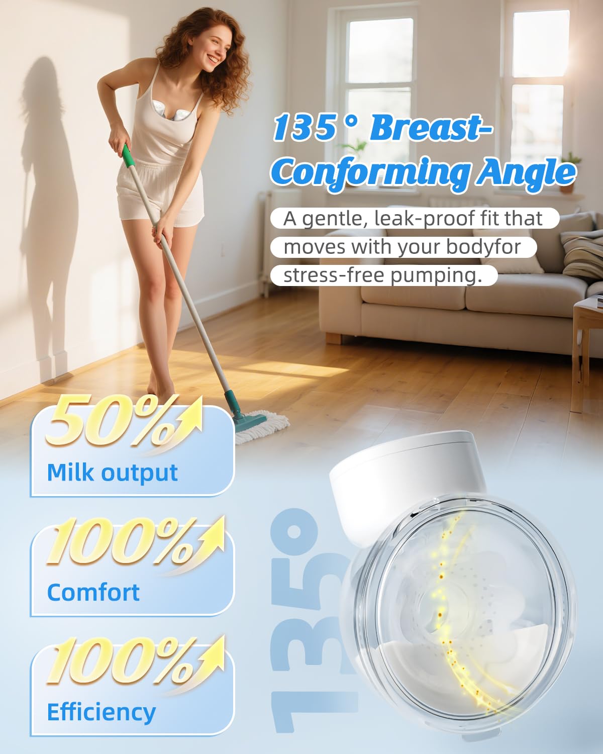 ANWike wearable breast pump in compact design for easy transport