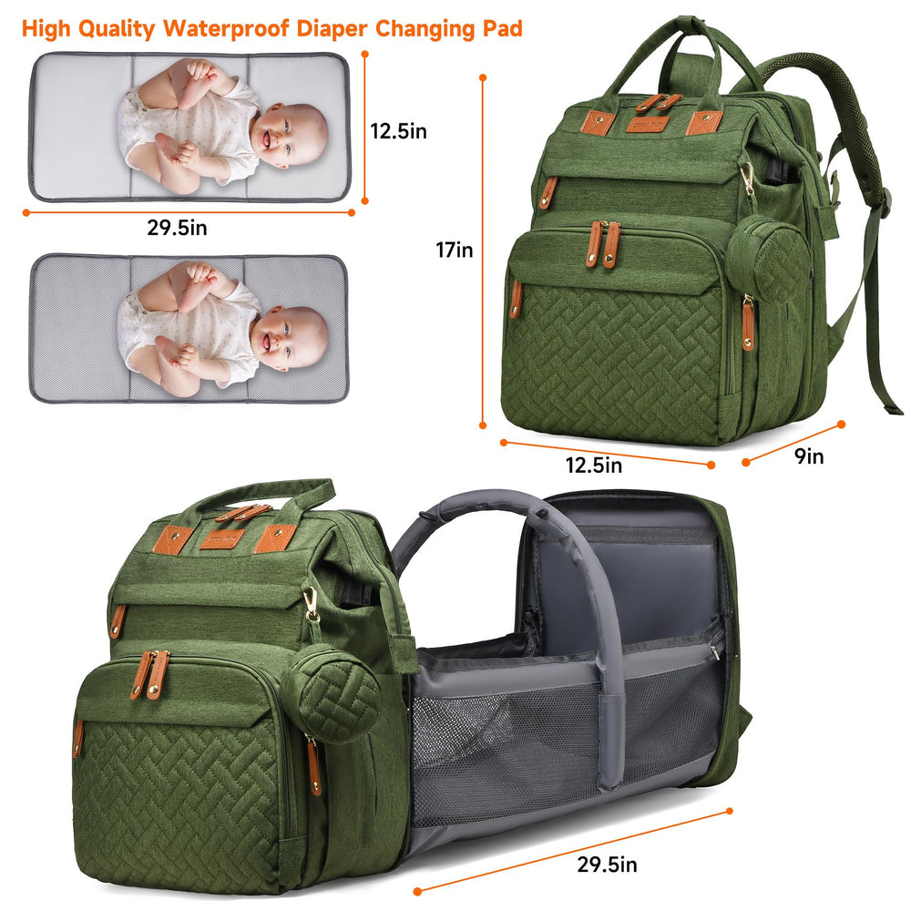ANWTOTU diaper bag featuring stroller buckles for hands-free travel
