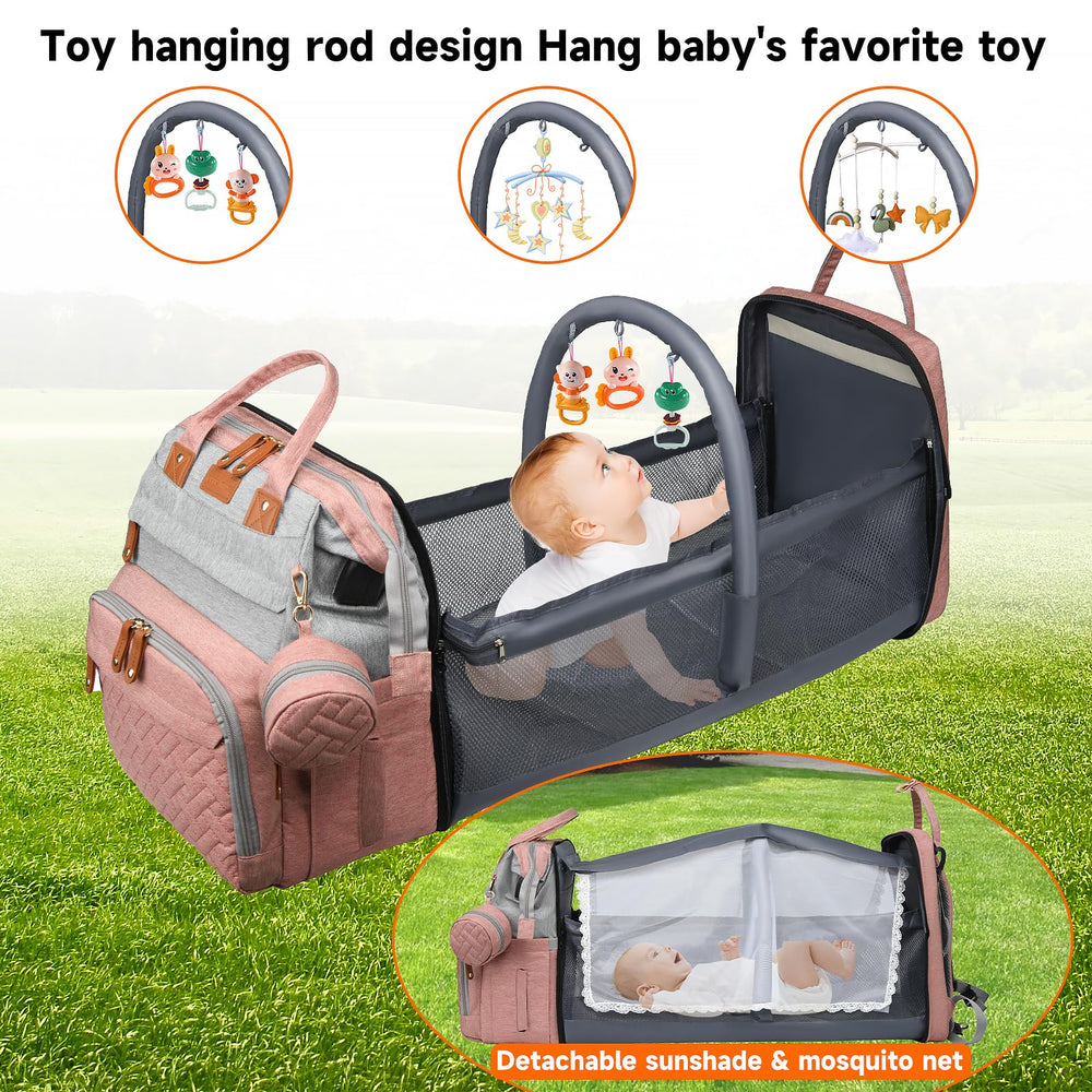 ANWTOTU Diaper backpack with large capacity and organized storage