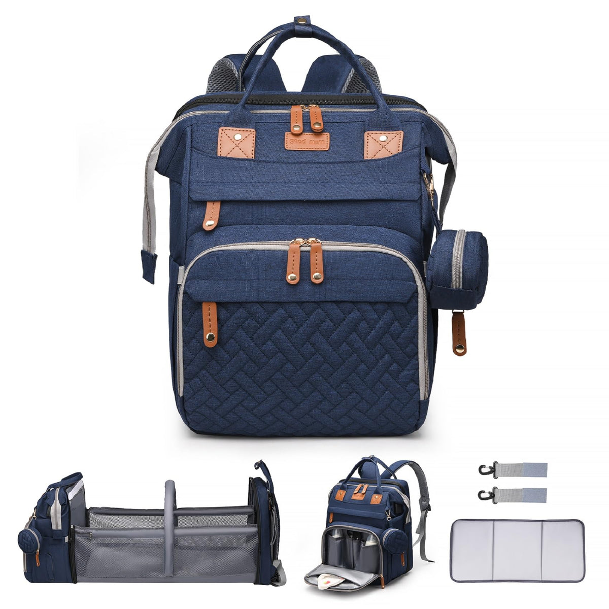 ANWTOTU baby diaper bag backpack with organized storage for on-the-go use.