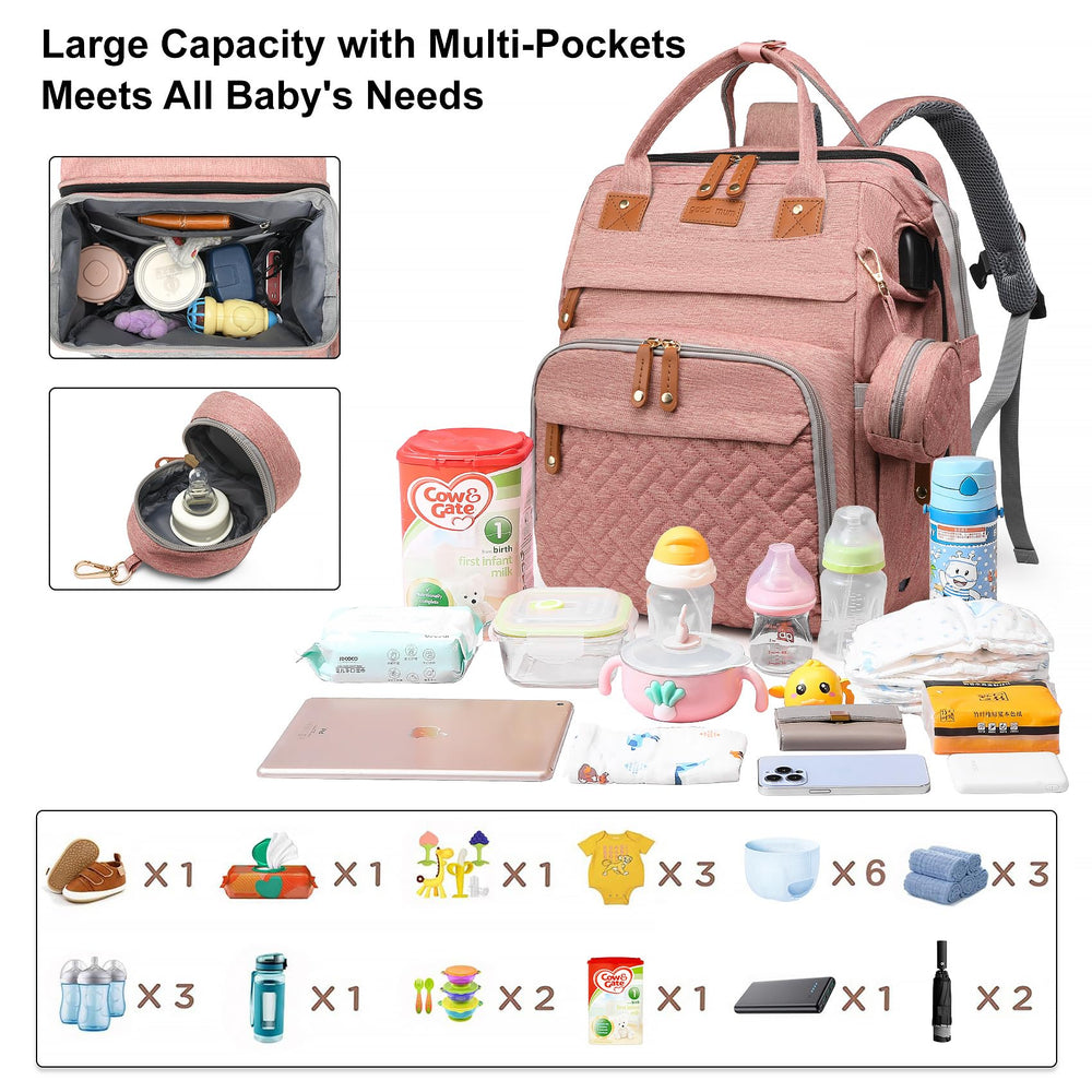 ANWTOTU pink bag with insulated bottle pockets for temp-safe feeds
